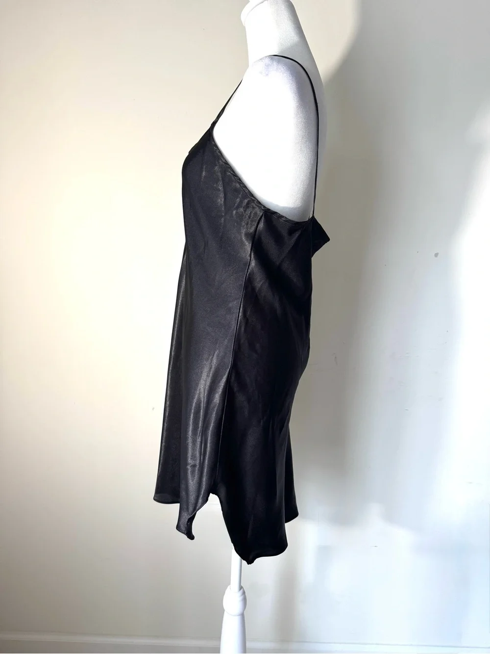 Vintage Lingerie Black Slip Dress Womens Sz M  Lace Trim‎ - Picture 3 of 7